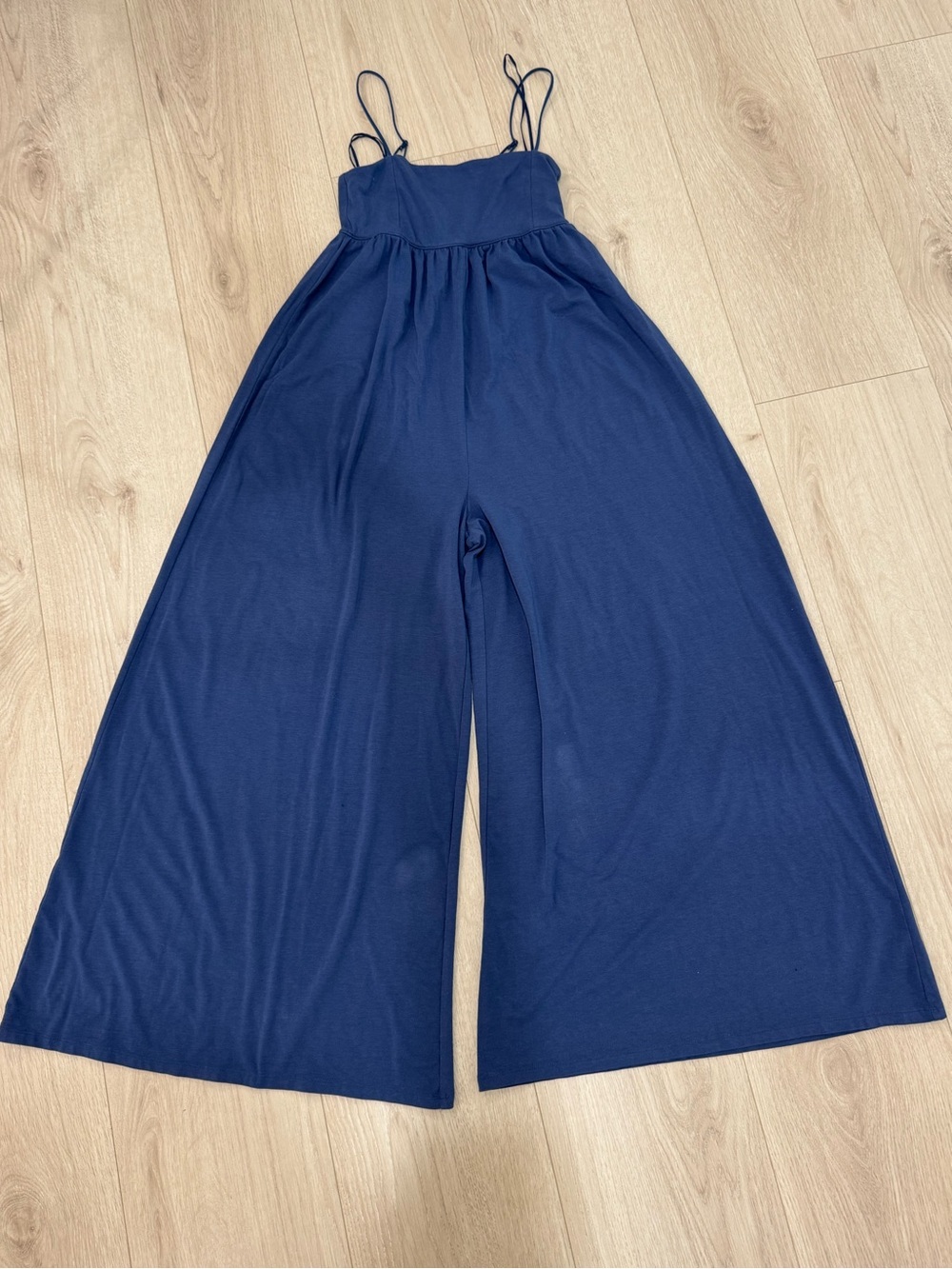 American Eagle Outfitters Navy Wide-Leg Spaghetti Strap Jumpsuit